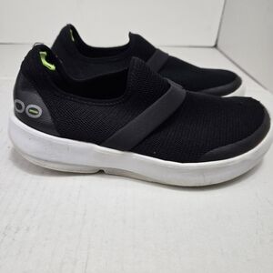 Oofos Oomg Low Walking Shoes Women's Sz 9 Men's Sz 7 Black Conform Casual